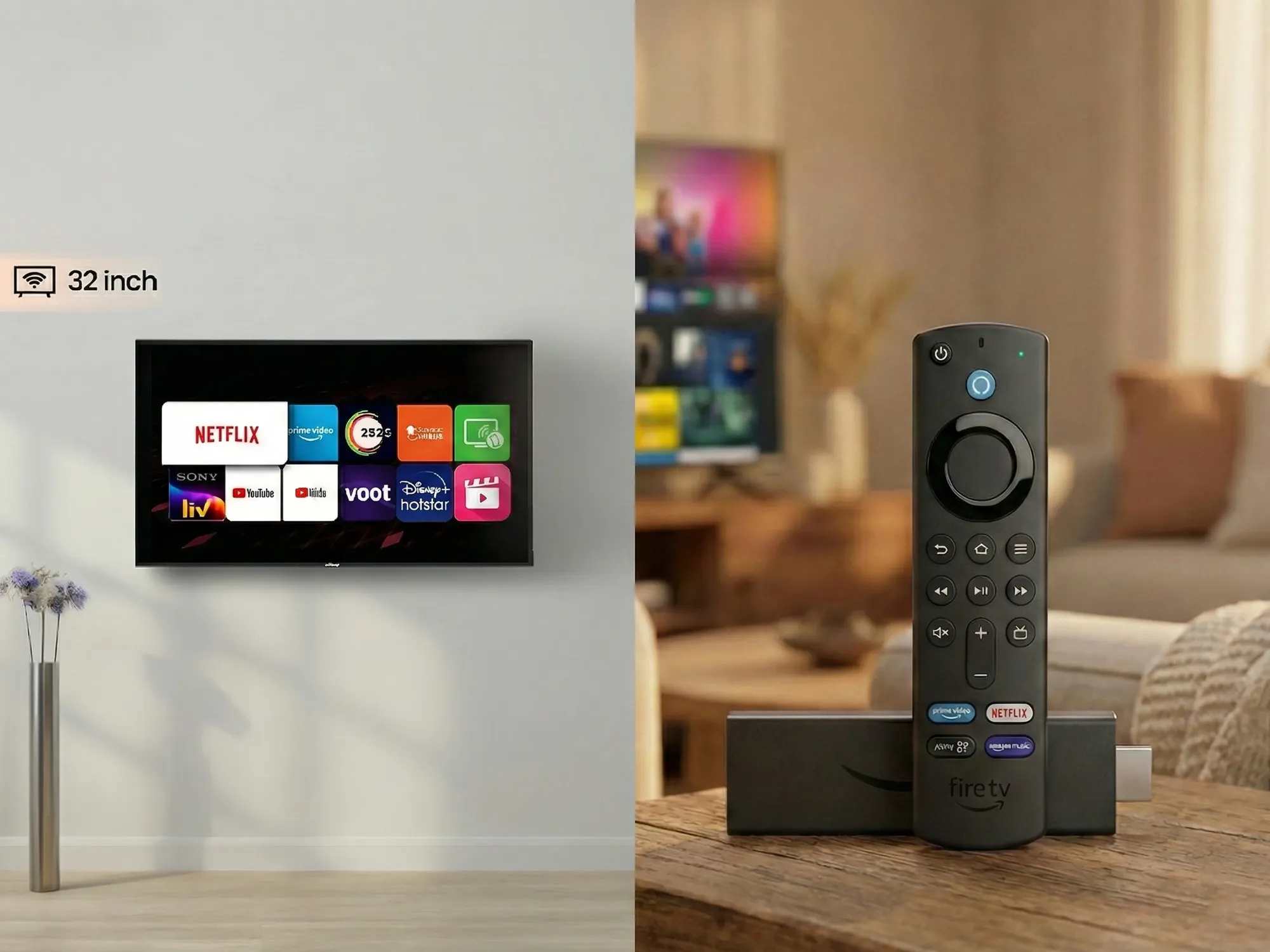 32 Inches TV with Amazon Fire Stick